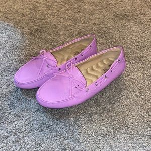 purple loafers